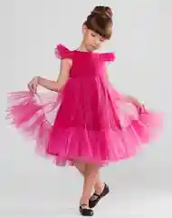 Фуксия нарядное платье для девочки на Новый год