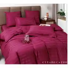 Белый комплект постельного белья евро, состав ткани -  хлопок (сатин)