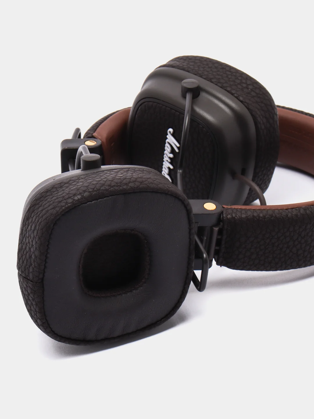 Коричневый беспроводные полноразмерные наушники Bluetooth и AUX, с микрофоном, джойстиком управления
