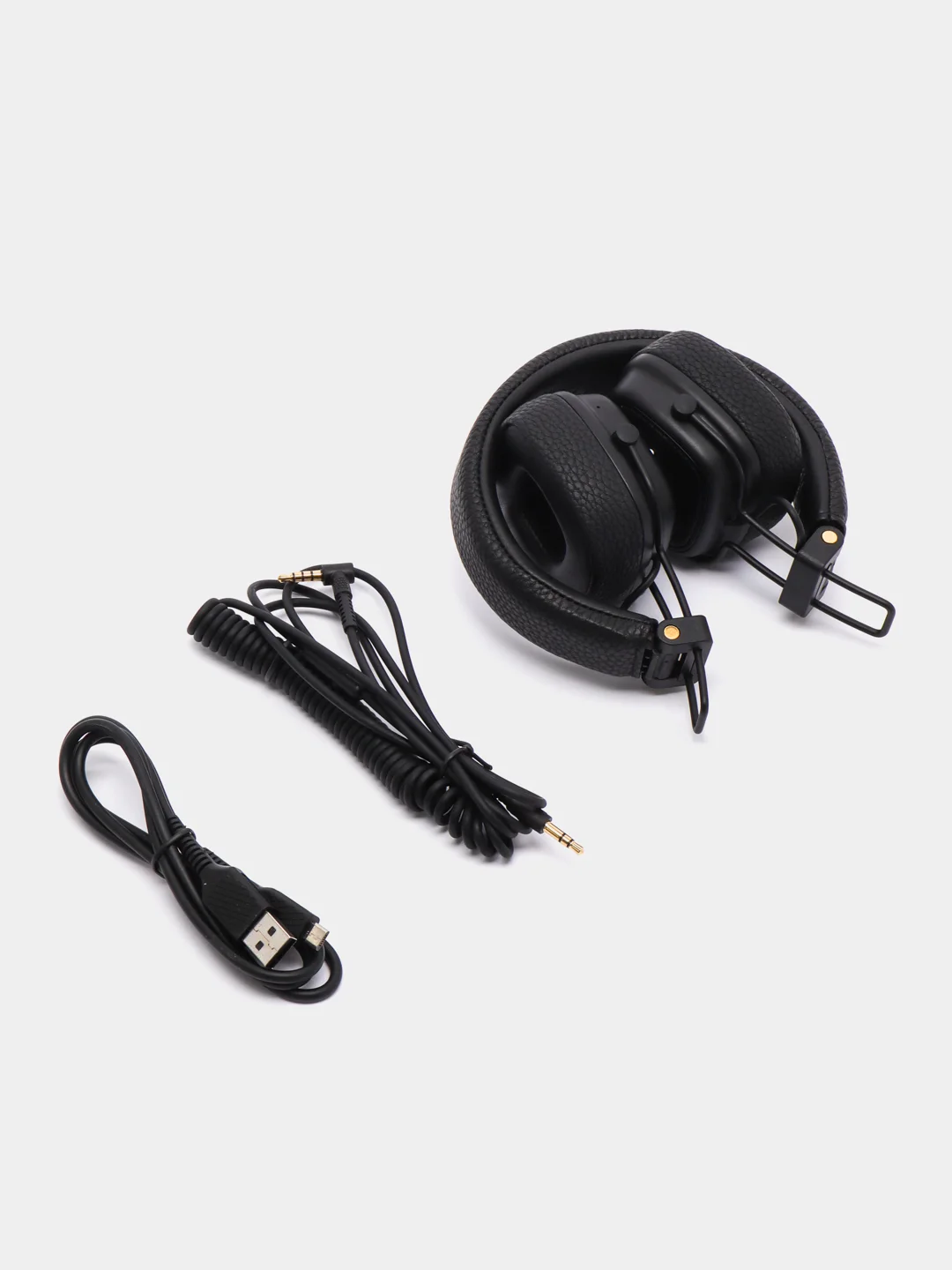 Черный беспроводные полноразмерные наушники Bluetooth и AUX, с микрофоном, джойстиком управления