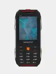 Красный мобильный телефон Maxvi T101, прочный корпус, аккумулятор 4000 мАч, функция Power Bank