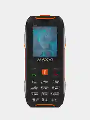 Оранжевый мобильный телефон Maxvi T100, прочный корпус, аккумулятор 1500 мАч, функция Power Bank