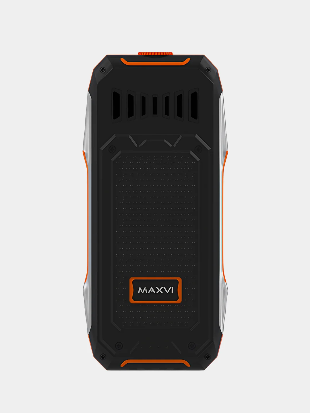 Оранжевый мобильный телефон Maxvi T100, прочный корпус, аккумулятор 1500 мАч, функция Power Bank