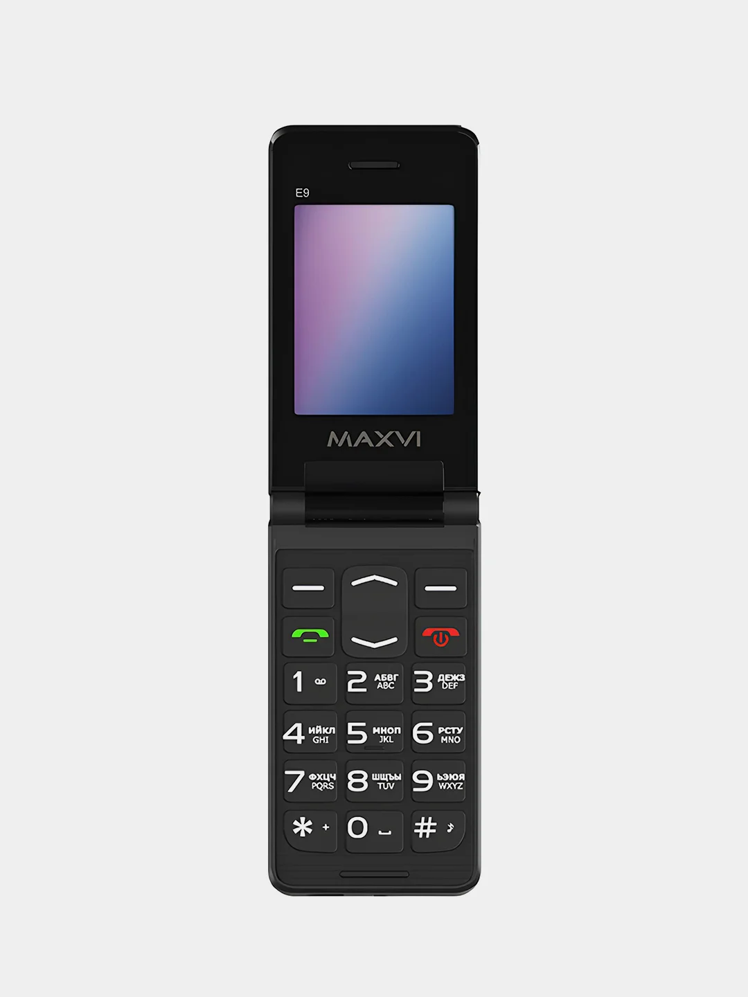 Синий мобильный телефон-раскладушка Maxvi E9
