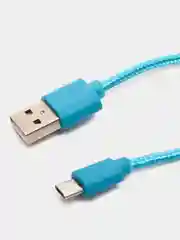 Синий кабель Micro Usb, в нейлоновой оплетке