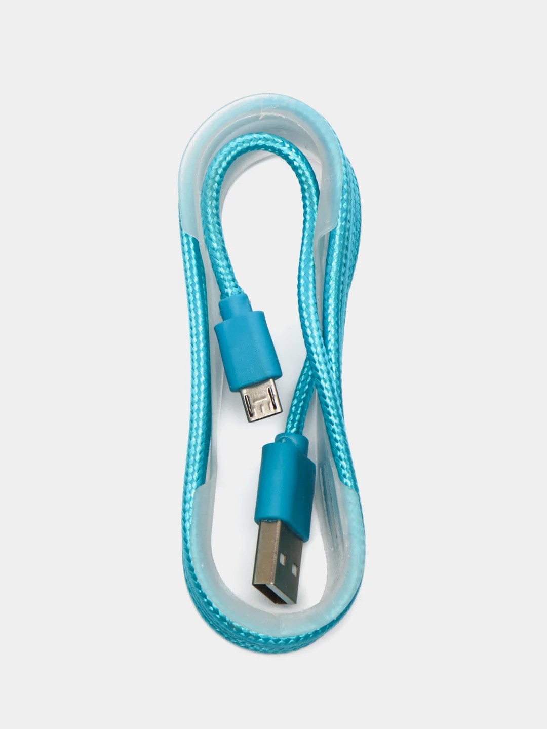Синий кабель Micro Usb, в нейлоновой оплетке