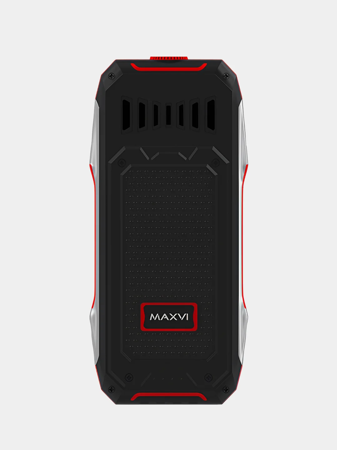 Красный мобильный телефон Maxvi T100, прочный корпус, аккумулятор 1500 мАч, функция Power Bank