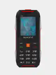 Красный мобильный телефон Maxvi T100, прочный корпус, аккумулятор 1500 мАч, функция Power Bank