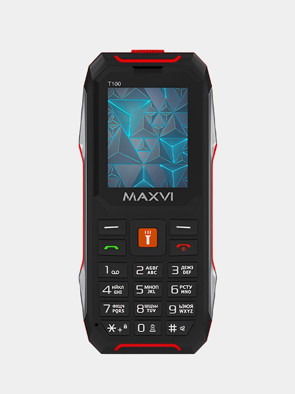 Мобильный телефон Maxvi T100, прочный корпус, аккумулятор 1500 мАч, функция Power Bank