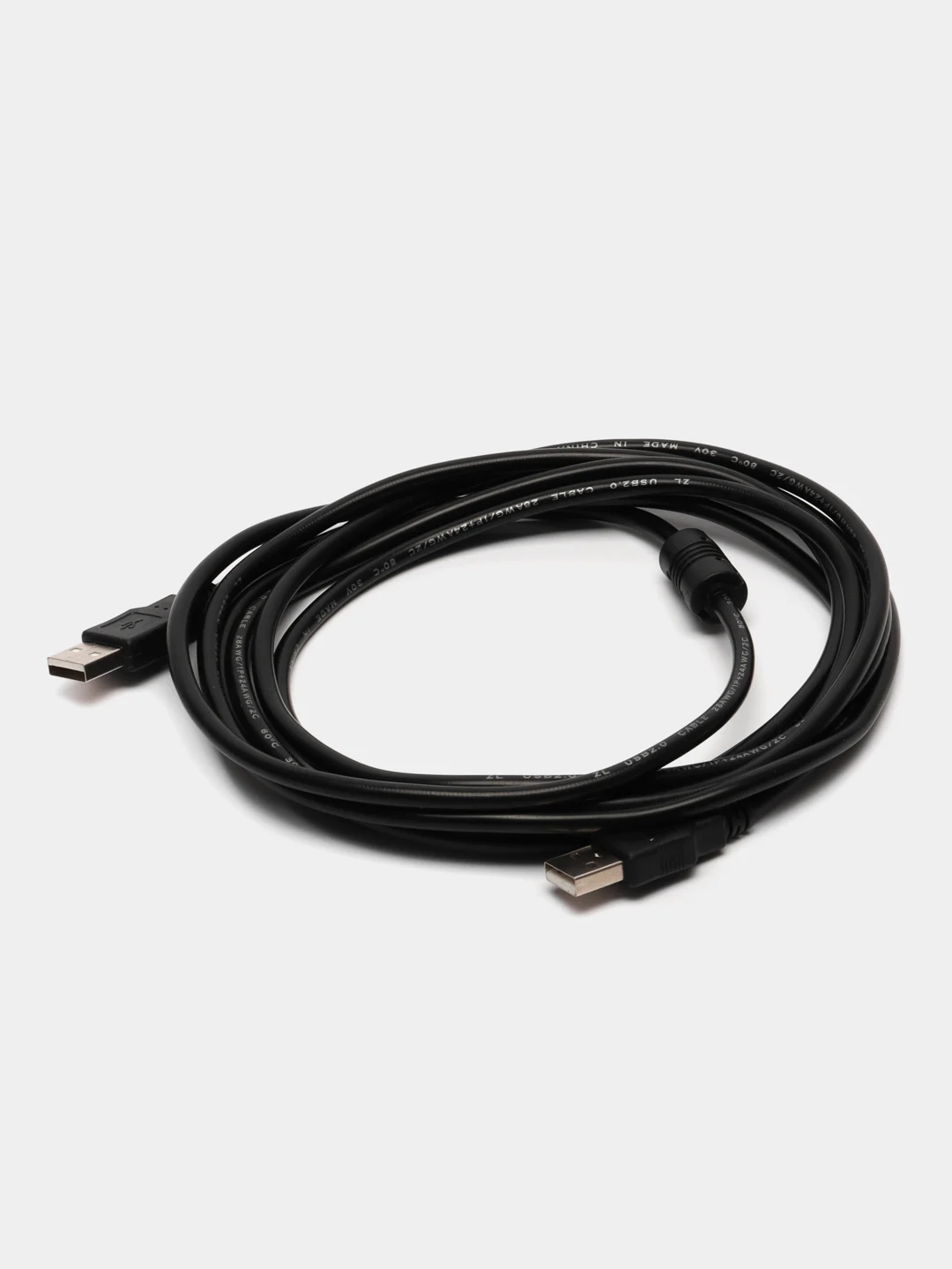 Кабель удлинитель 3.0м USB 2.0 AM(USB)-AM папа-папа с фильтром AA, черный