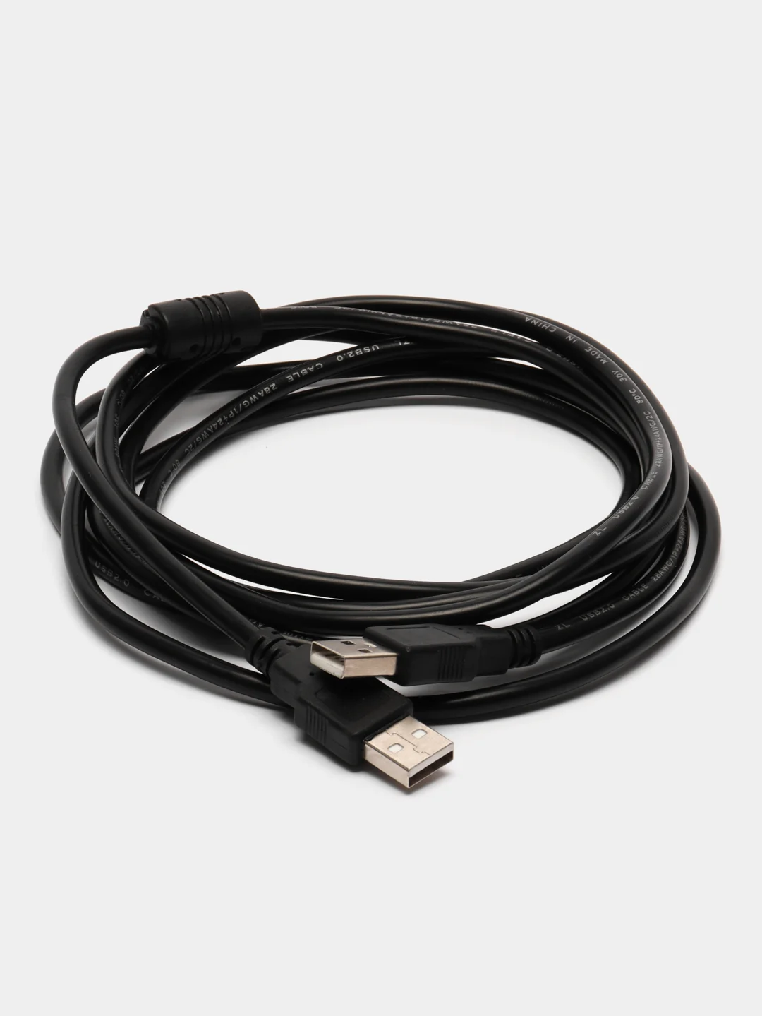 Кабель удлинитель 3.0м USB 2.0 AM(USB)-AM папа-папа с фильтром AA, черный