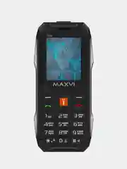 Черный мобильный телефон Maxvi T100, прочный корпус, аккумулятор 1500 мАч, функция Power Bank