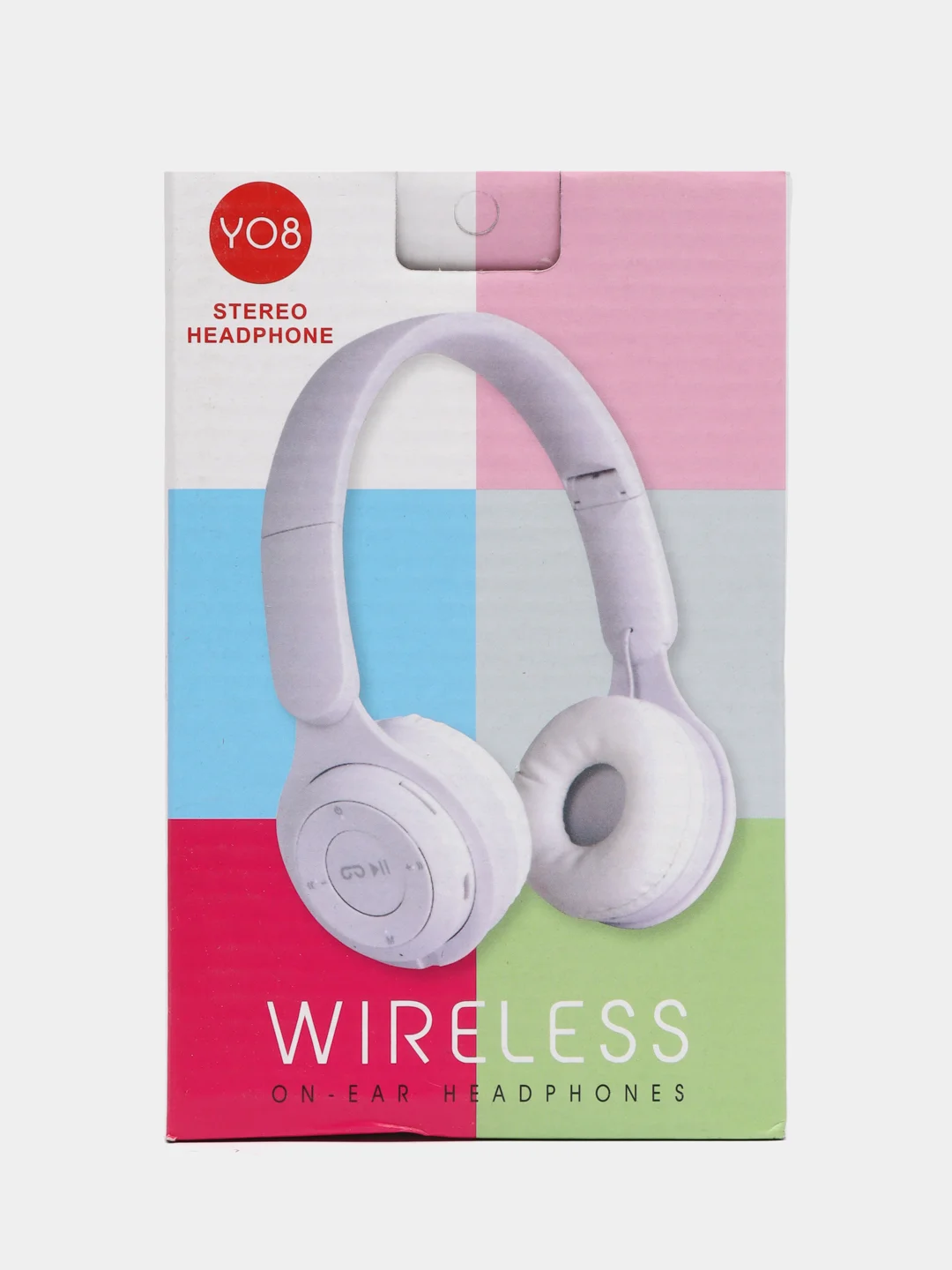 Белый беспроводные наушники Y08 Bluetooth 5.0 с микрофоном, FM SD Mp3