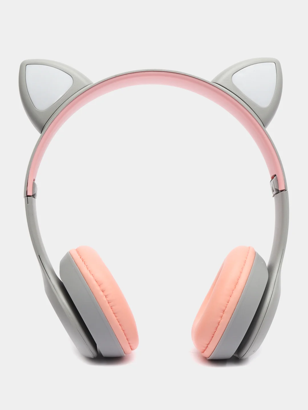 Тёмно-розовый беспроводные наушники светящиеся, ушки кошки MZ-P47 Bluetooth 5.0 с микрофоном, FM SD Mp3