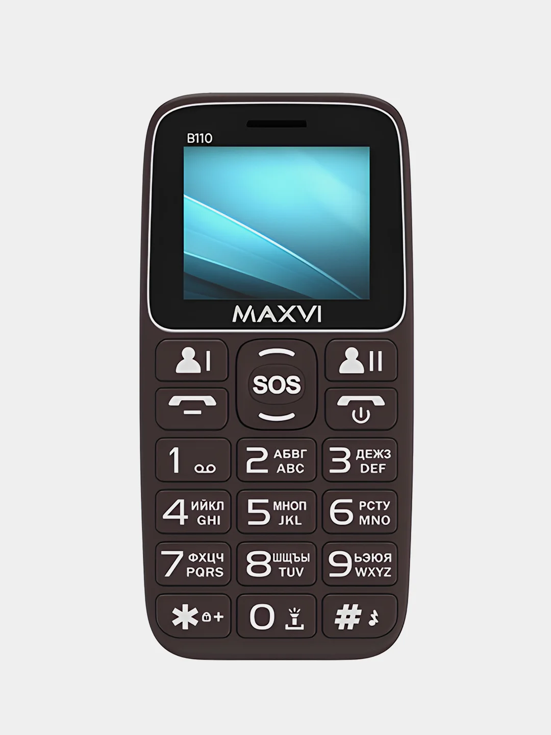 Коричневый мобильный телефон Maxvi B110, аккумулятор 1000 мАч, быстрый набор номера