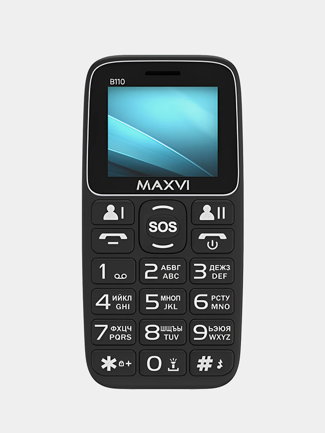 Черный мобильный телефон Maxvi B110, аккумулятор 1000 мАч, быстрый набор номера