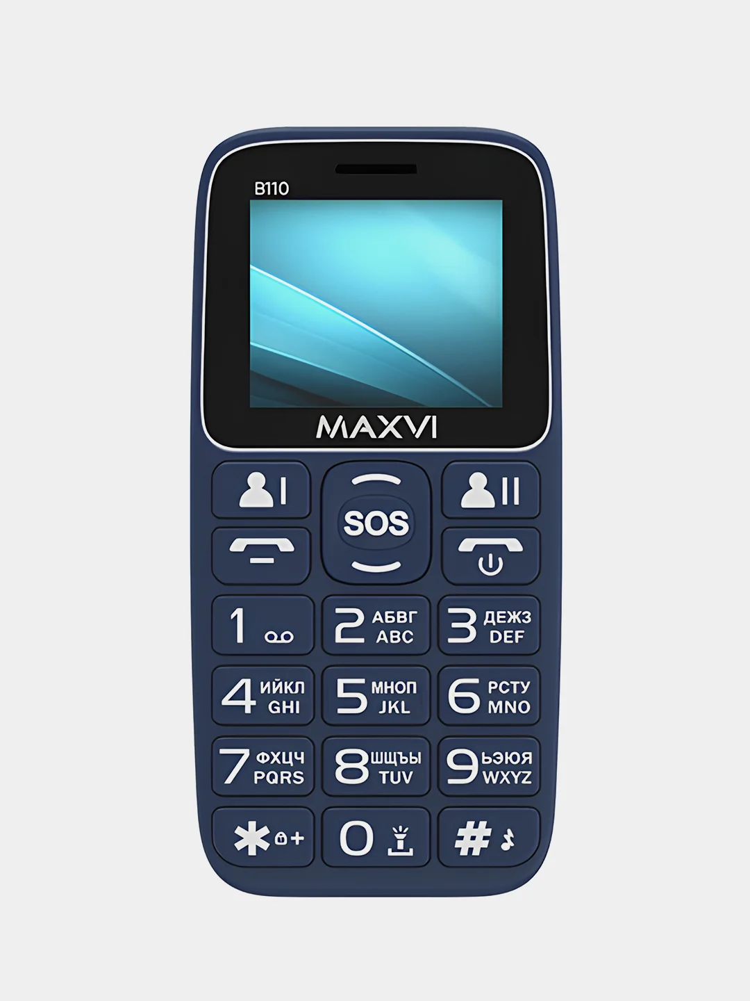 Синий мобильный телефон Maxvi B110, аккумулятор 1000 мАч, быстрый набор номера