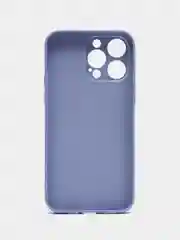 Сиреневый силиконовый чехол на iPhone 14, 14 Plus, 14 Pro, 14 Pro Max, со стеклянной панелью