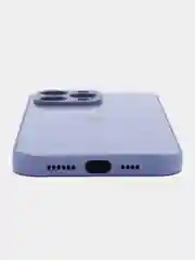 Сиреневый силиконовый чехол на iPhone 14, 14 Plus, 14 Pro, 14 Pro Max, со стеклянной панелью