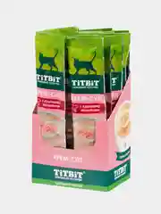 Крем-суп для кошек Titbit с кусочками телятины, 16 штук по 10г