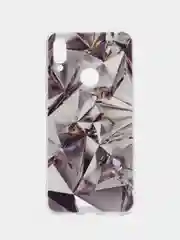 Серый металлик силиконовый чехол на Xiaomi Redmi Note 7 / Сяоми Редми Нот 7 прозрачный, с рисунком