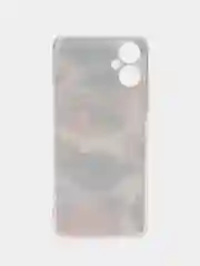Кремовый чехол на Tecno Spark 9 Pro / Текно Спарк 9 Про прозрачный, с рисунком, защита камеры