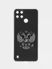 Приглушённый хаки силиконовый чехол на Oppo Realme C21Y/C25Y / Оппо Реалми C21Y/C25Y прозрачный, с рисунком