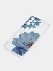 Лазурный чехол силиконовый на Samsung Galaxy A23 / Самсунг А23 прозрачный с рисунком, защита камеры
