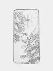 Пудровый чехол на Samsung Galaxy A33 5G / Галакси А33 5G прозрачный, с рисунком, защита камеры