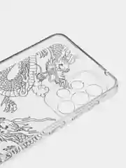 Пудровый чехол на Samsung Galaxy A33 5G / Галакси А33 5G прозрачный, с рисунком, защита камеры