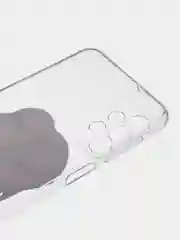 Бежевый чехол силиконовый на Samsung Galaxy A23 / Самсунг А23 прозрачный с рисунком, защита камеры
