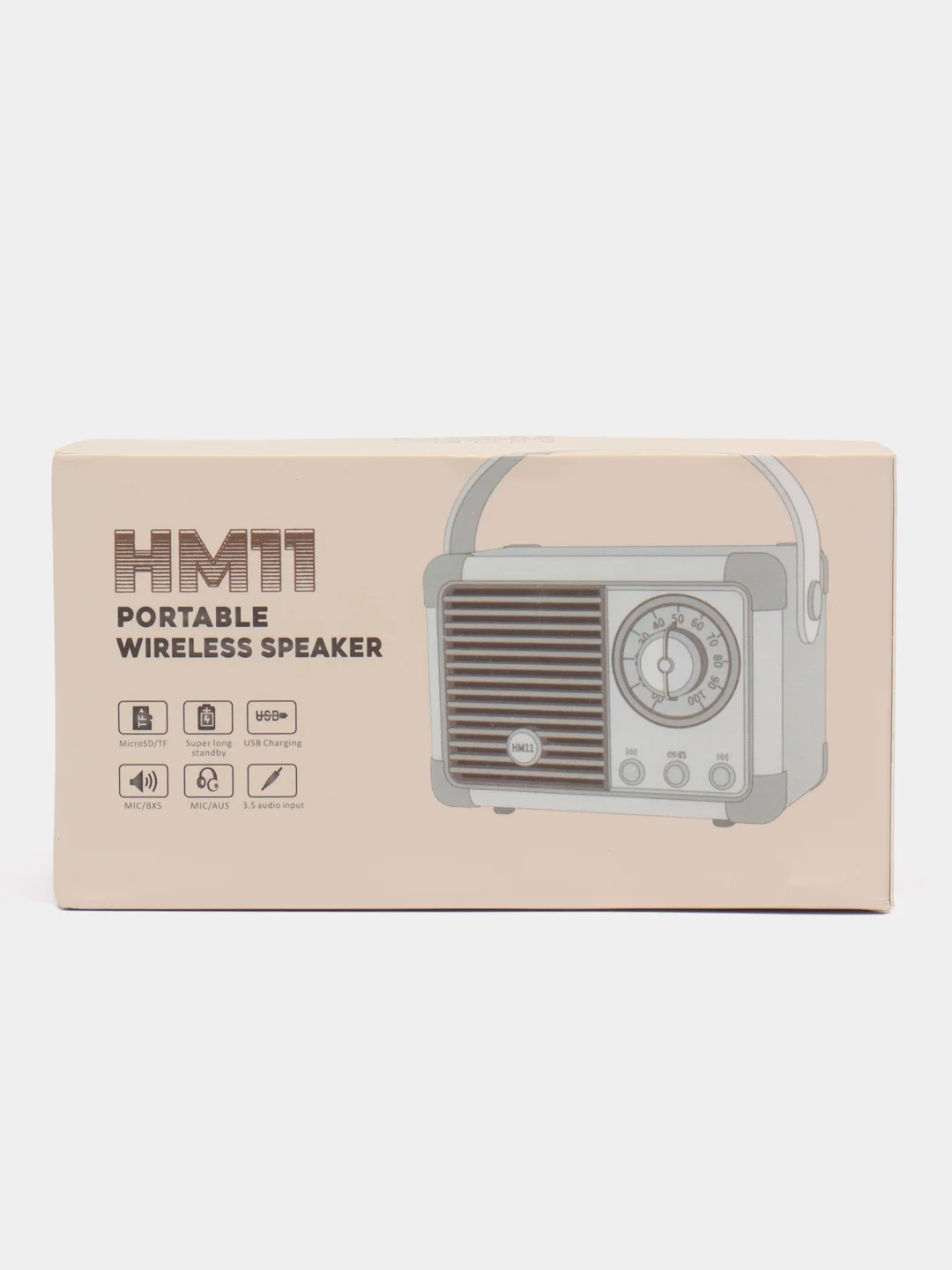 Черный колонка "Ретро радио" портативная, Fm, USB, Bluetooth