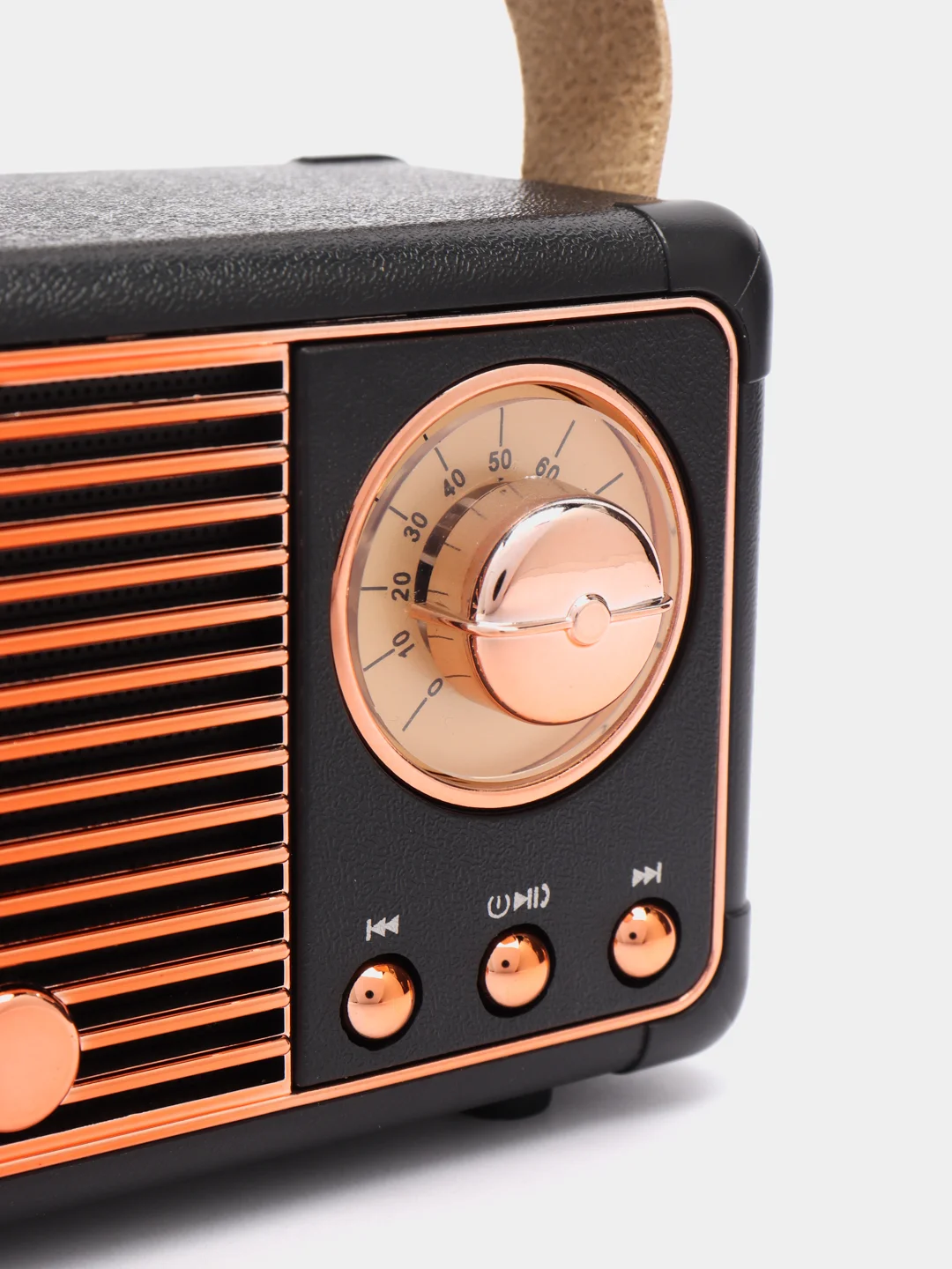 Черный колонка "Ретро радио" портативная, Fm, USB, Bluetooth