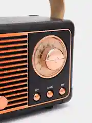 Черный колонка "Ретро радио" портативная, Fm, USB, Bluetooth