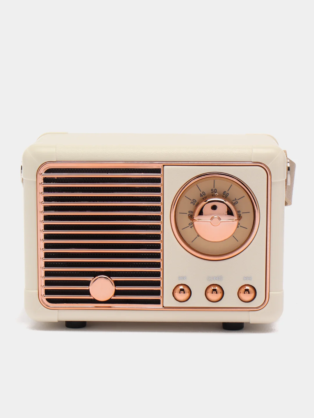 Бежевый колонка "Ретро радио" портативная, Fm, USB, Bluetooth