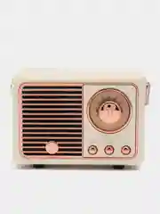 Бежевый колонка "Ретро радио" портативная, Fm, USB, Bluetooth