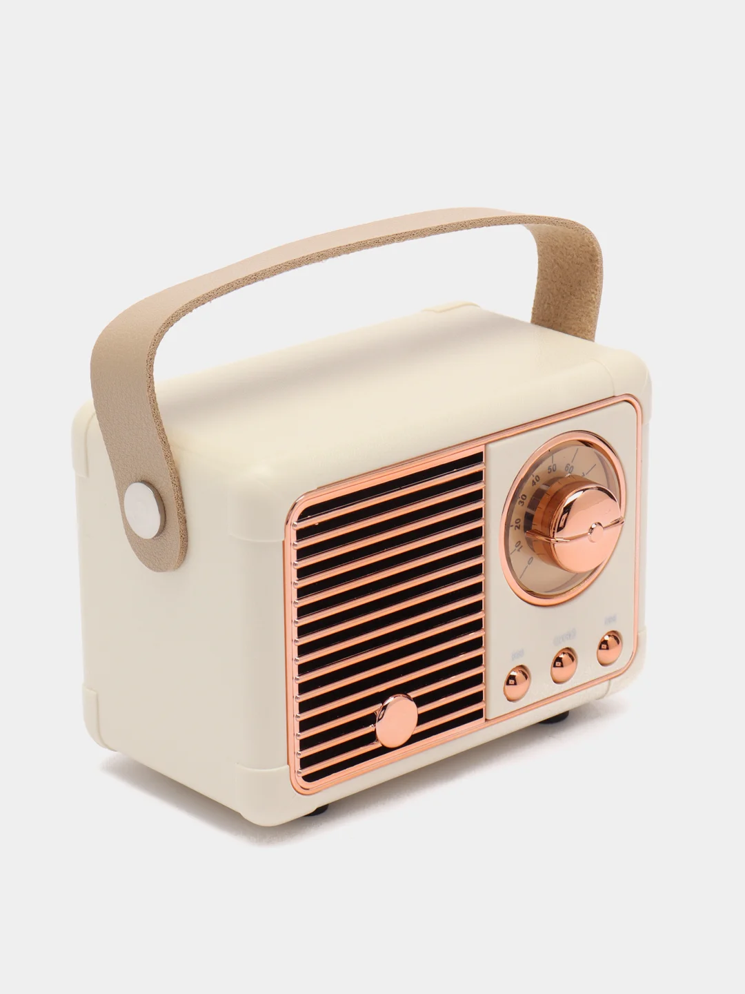 Бежевый колонка "Ретро радио" портативная, Fm, USB, Bluetooth