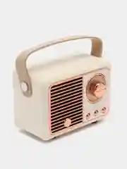 Бежевый колонка "Ретро радио" портативная, Fm, USB, Bluetooth