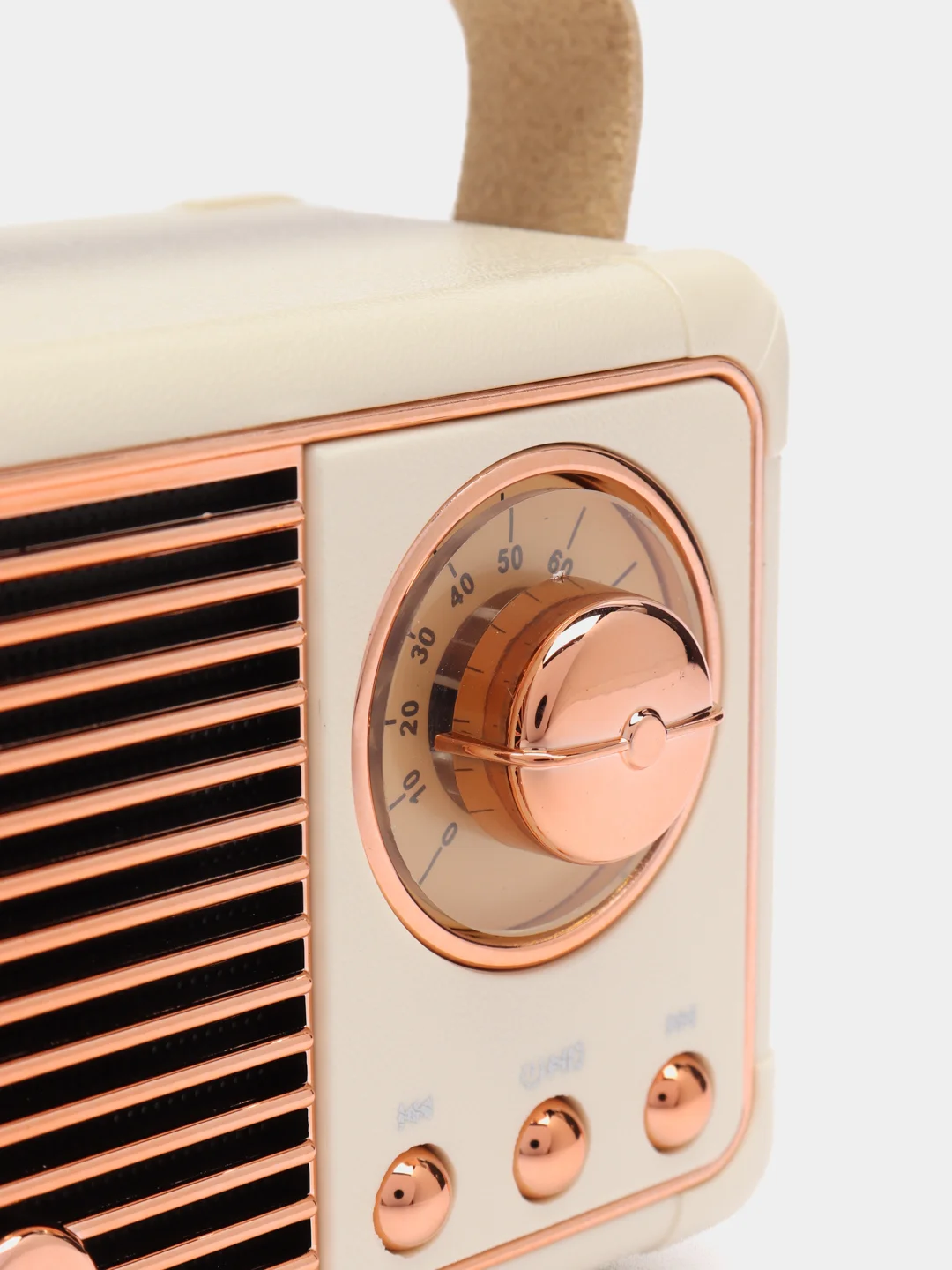 Бежевый колонка "Ретро радио" портативная, Fm, USB, Bluetooth