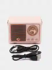 Бежевый колонка "Ретро радио" портативная, Fm, USB, Bluetooth