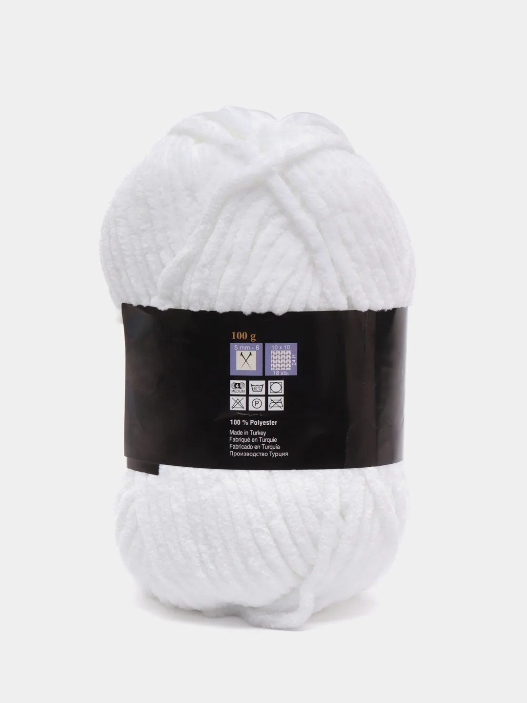 Белый плюшевая пряжа Himalaya Bursa Chenille, 100 г, 120 м