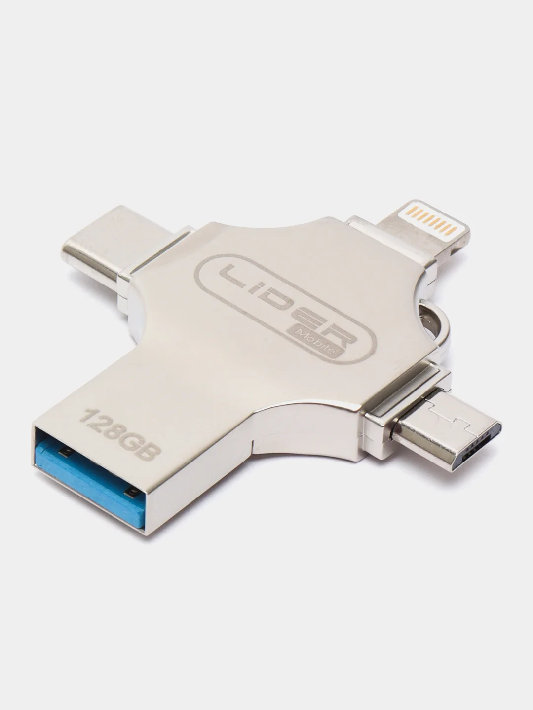 Flash-накопитель, 4 в 1, USB, Type-C, Lightning, Micro-USB