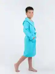 Бирюзовый халат вафельный, детский, размеры с 28 по 38, LILIANS
