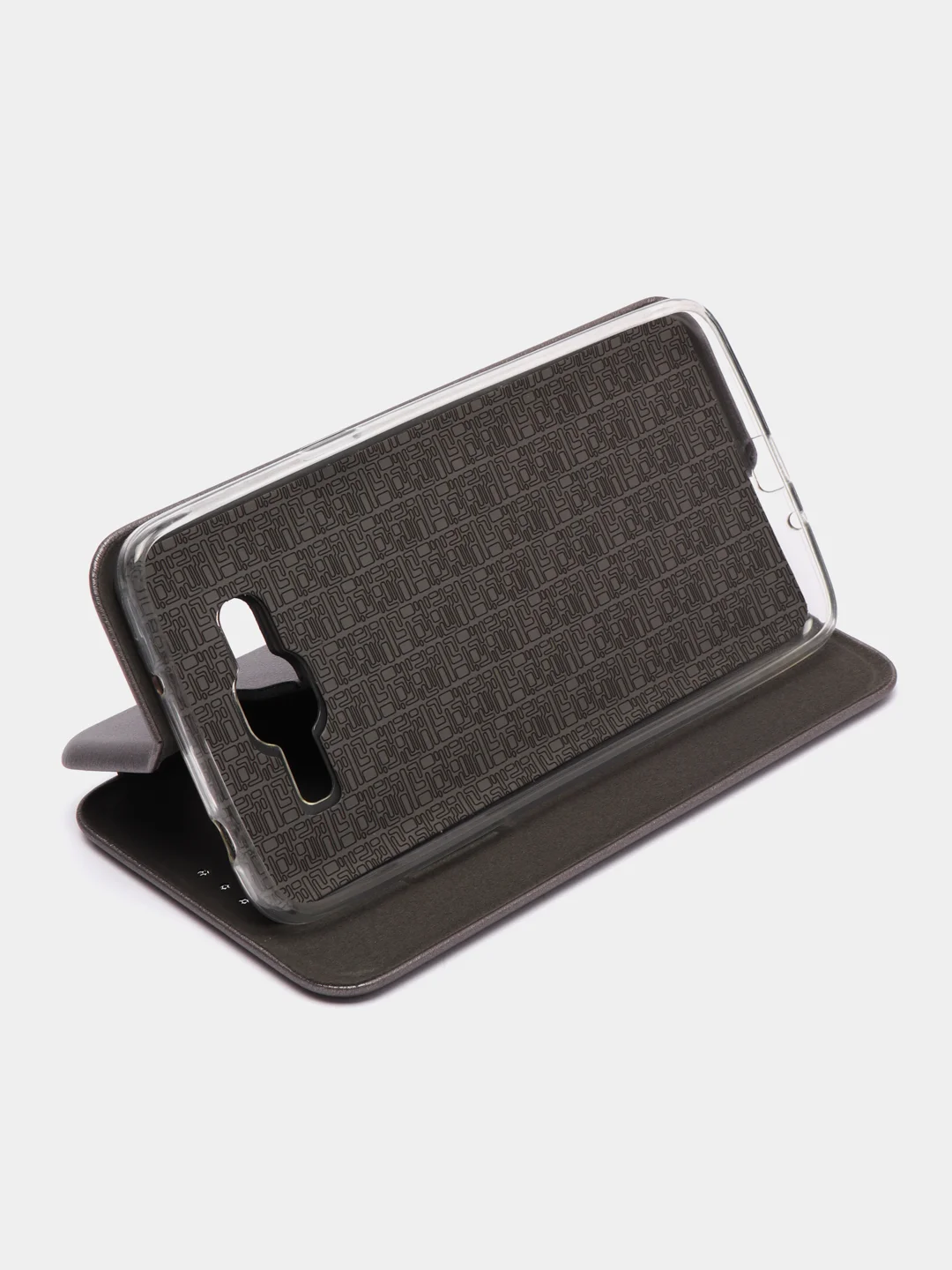 Серый чехол книжка для Samsung J1(16), J2 Prime, J3(16), J5(17), J6, J8