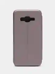 Серый чехол книжка для Samsung J1(16), J2 Prime, J3(16), J5(17), J6, J8