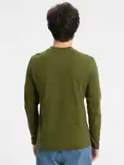 Оливковый лонгслив мужской