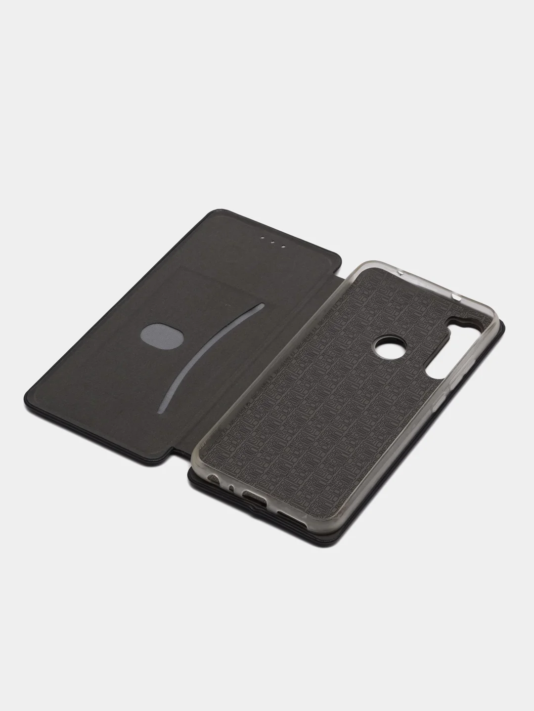 Черный чехол-книжка с карточкой для Xiaomi Redmi Note 8