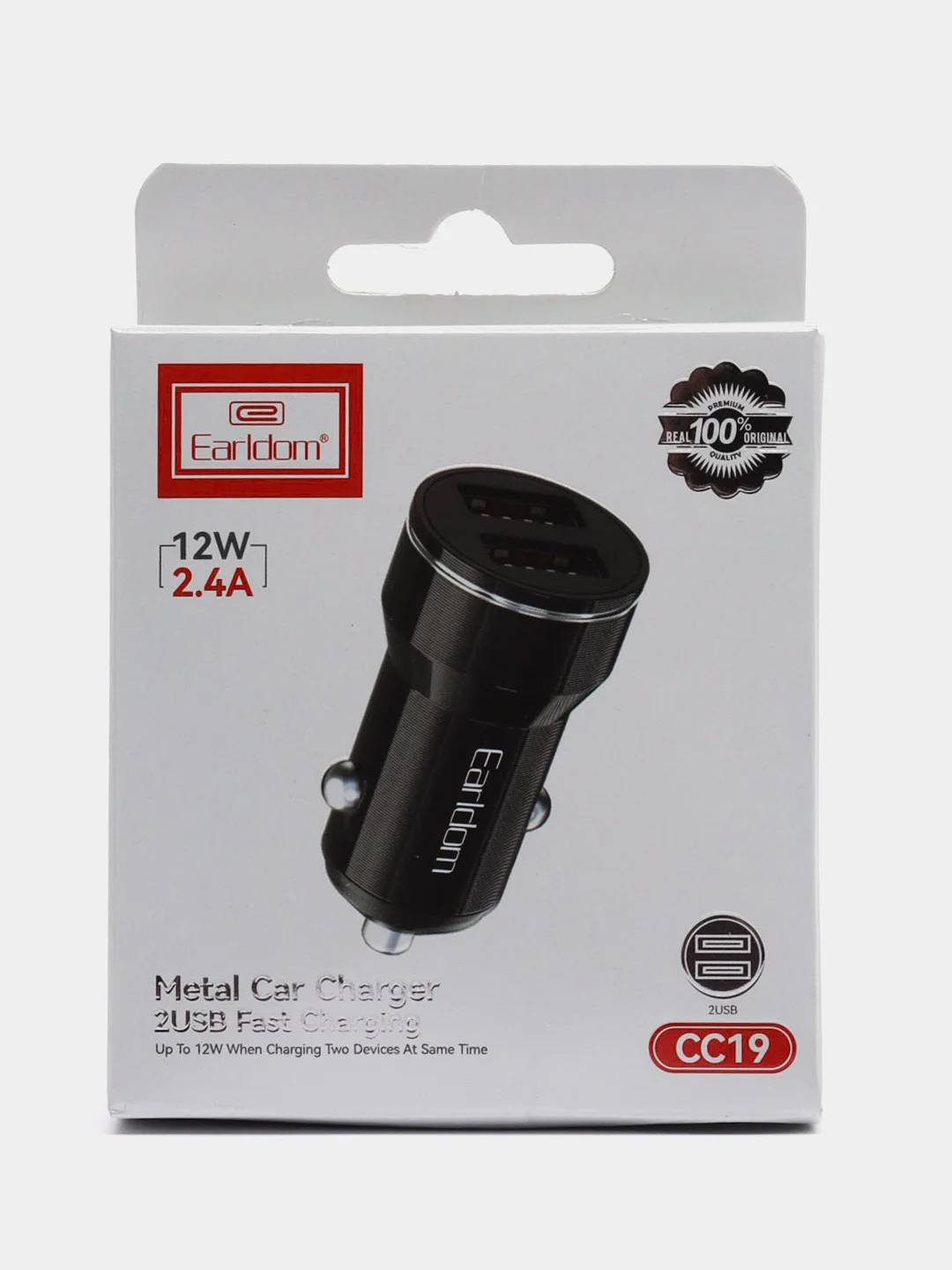 Автомобильное зарядное устройство Earldom 2.4A на 2USB
