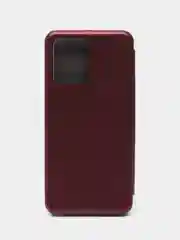Бордовый чехол-книжка для Realme C11 (2020), C12, C35