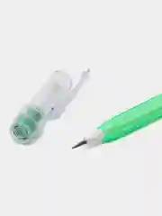 Зеленый карандаш простой, сегментный, чернографитный, с ластиком